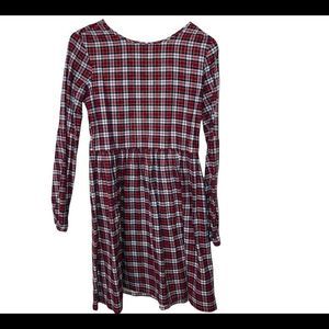 Gap big girls red plaid Swing dress sz 12
